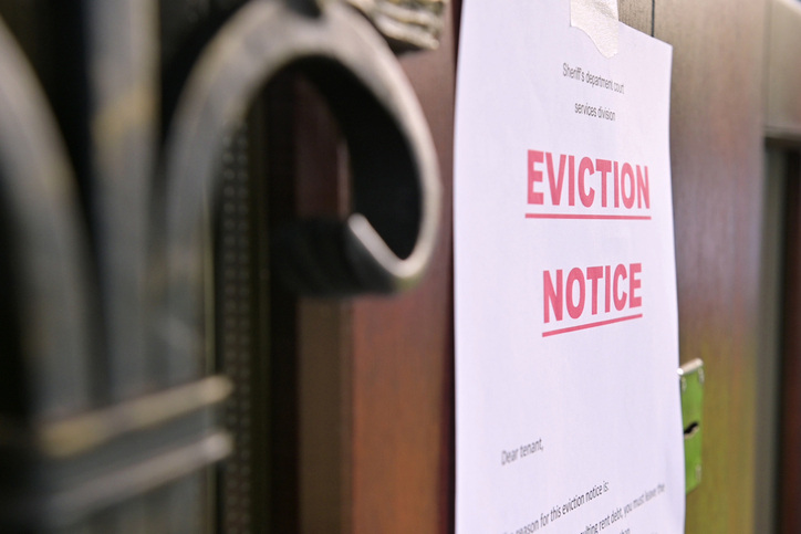 eviction notice posted on door