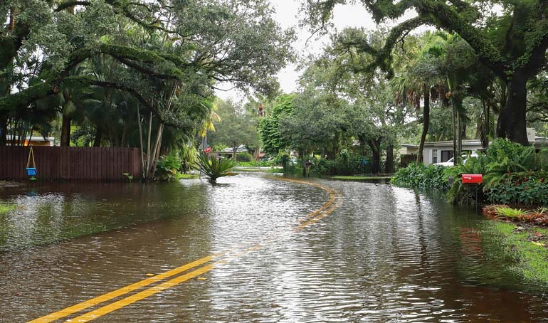 flooded neighborhood