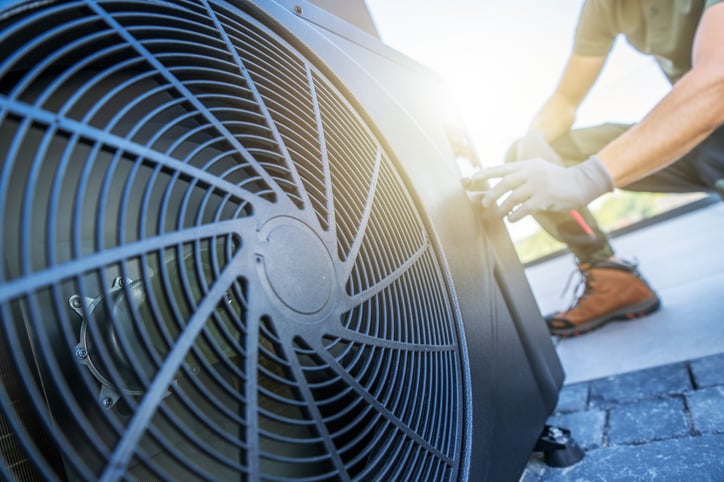 commercial hvac on rooftop